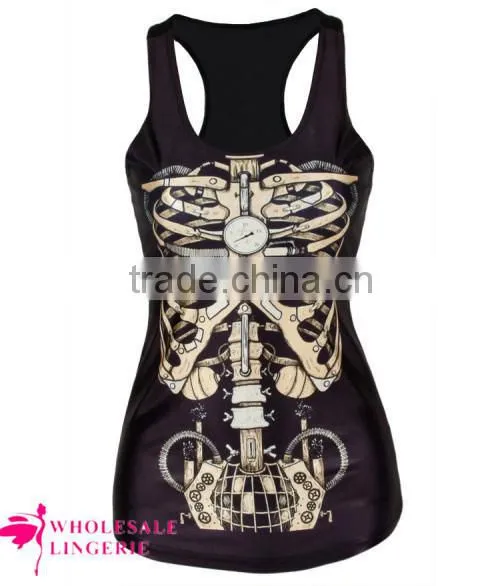Wholesale Immortal Lovers Printed Black Women Tank Top Manufacturer BX042 photo-3