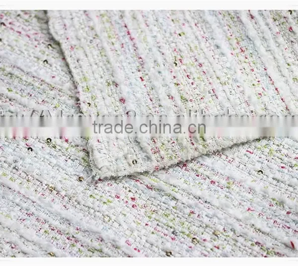 2016 Fashion White Thick Tweed Fabric, Heavy Woolen Tweed Fabric for Winter Garment photo-5