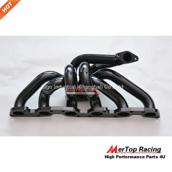 MERTOP 3mm Thick Black Coated Niss** Skyline GTR R32 R33 R34 RB26DET RB26 T4 TWIN TOP MOUNT Manifold With 38mm Wastegate photo-5