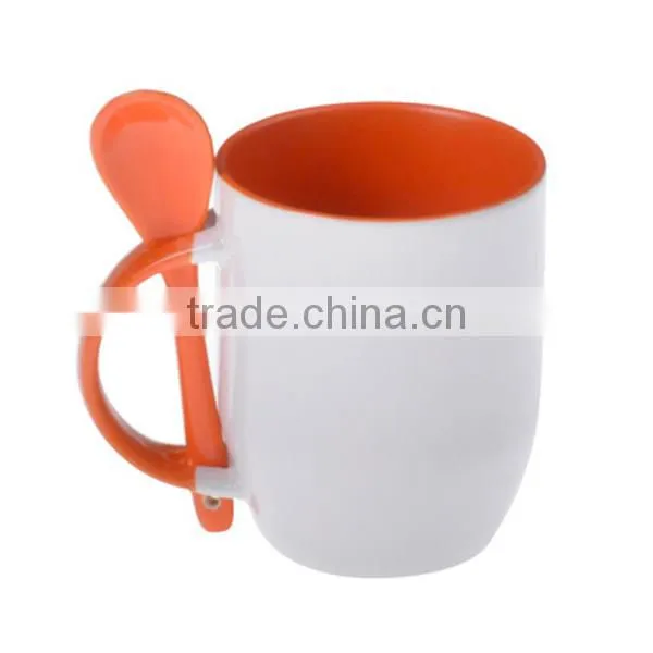 Sublimation Blanks Printable Mug With Spoon Sublimation White Mug (M-SF) photo-4
