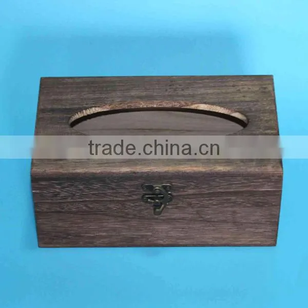 Sycamore Wood Rectangular Wooden Tissue Box, Hotel Home Use Napkin Box photo-2