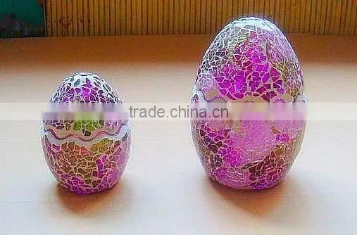 Crackle Mosaic Glass Decorative Glass Egg photo-2