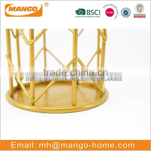 Modern Electroplating Gold Iron Metal Pen Holder photo-3