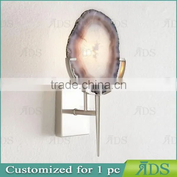 Modern White Solid Wood Frame Gray Agate Stone Shadow Box photo-5