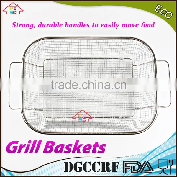 NBRSC BBQ Vegetable Stainless Steel Non-Stick Grill Basket Outdoor Cooking Grilling photo-4