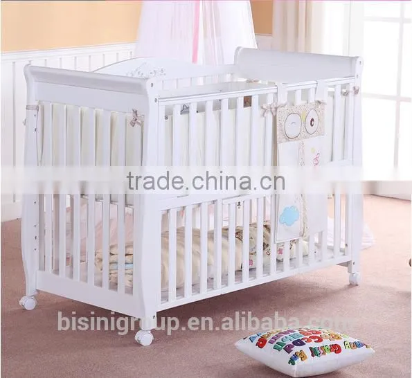 Wholesales Price Multifuntional 8 in 1New Born Baby Bed, Wooden Baby Crib With Wheels photo-4