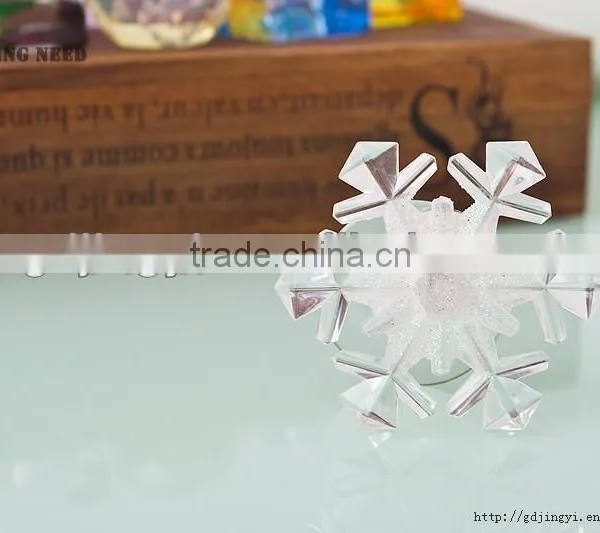 LED Electronic Light Acrylic Snowflake Hanging Xmas Tree Ornament photo-3