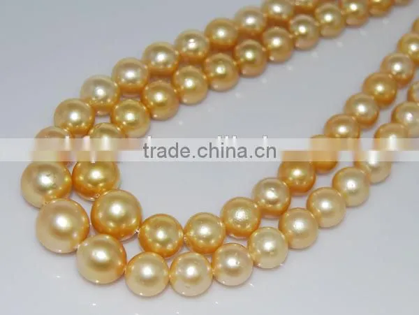 The Best Quality 14-15mm Real Golden South Sea Pearl Strands photo-3