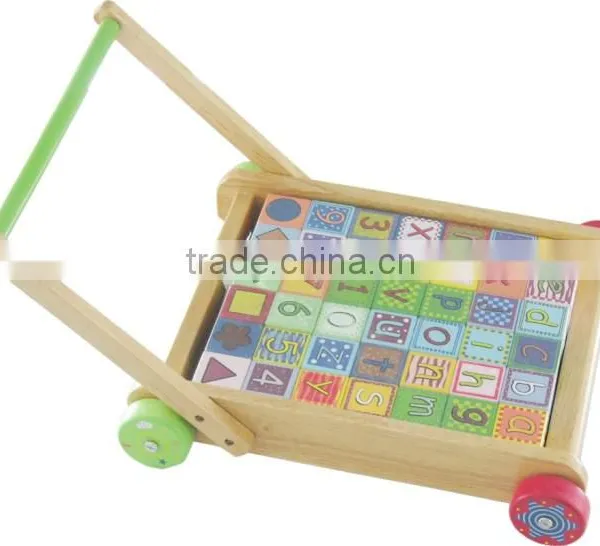 block wagon,decorative baby walker,wooden walker