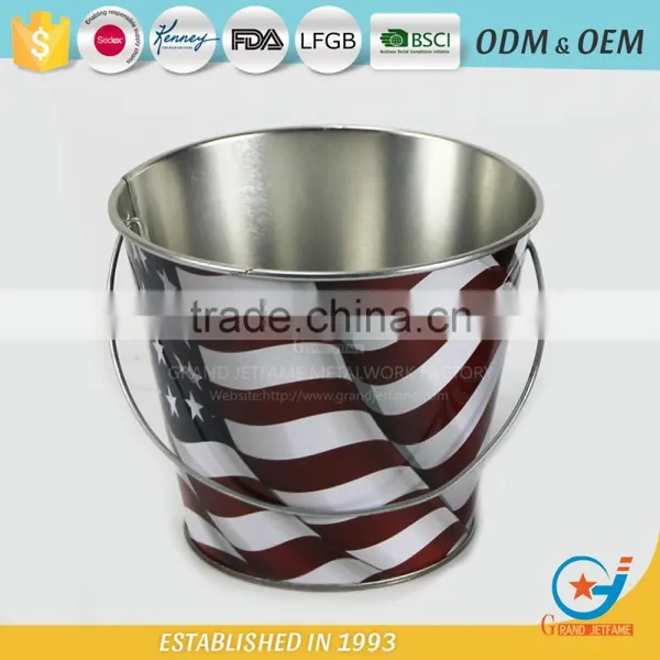 Garden Galvanized or Iron Herb Planter Metal Outdoor Flower Boxeswith Handle photo-2