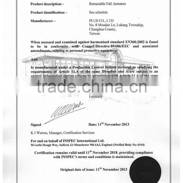 6m Vertical Workplace Safety Self Retractable Lifeline photo-3