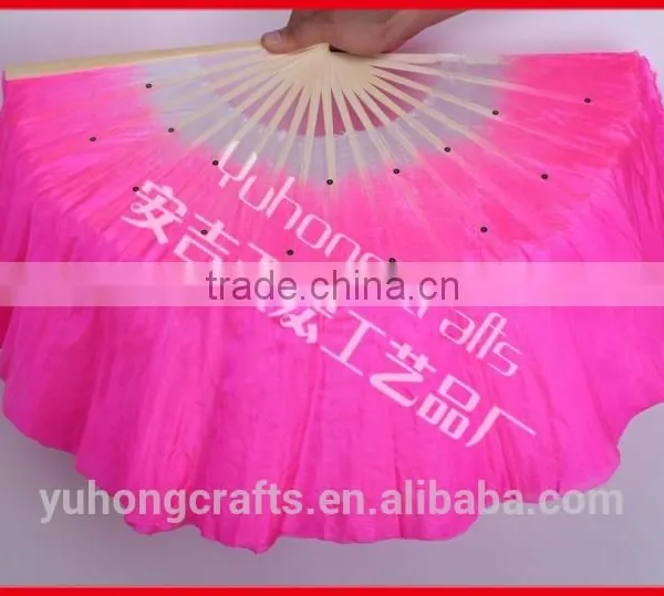 Folk Art Handmade Silk Chinese Dance Fan photo-2