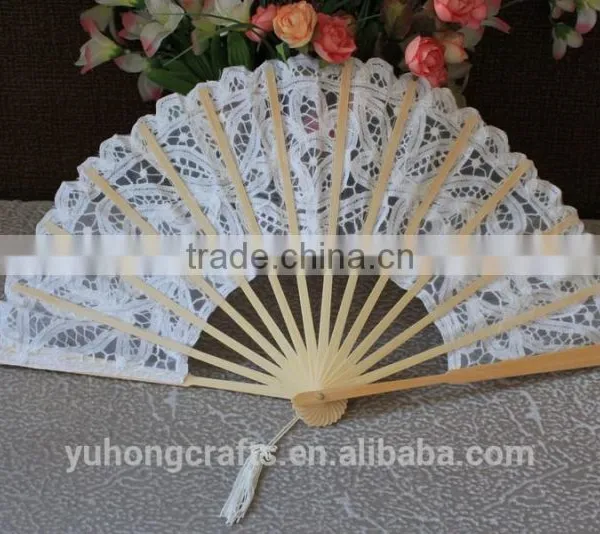 Bridal Held White Lace Fan photo-2
