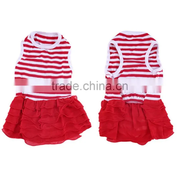 2015 Newly Design Hot Pet Dog Puppy Tutu Princess Dress Stripe Bow Lace Skirt Formal Wedding Clothes Pet Apparel photo-3