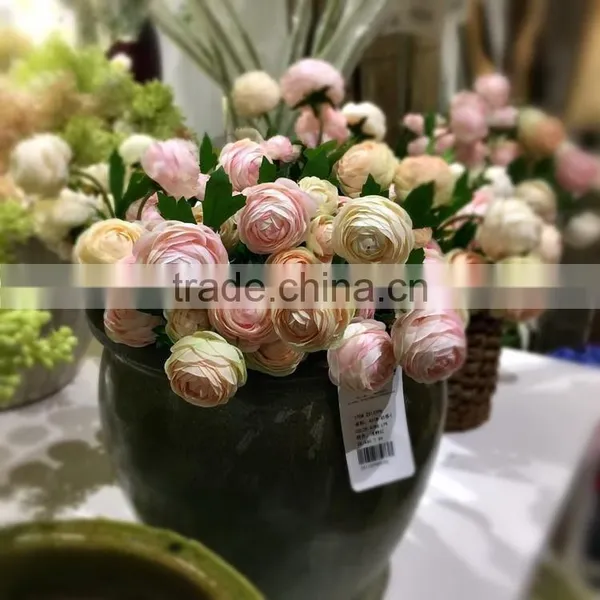 Wholesale Single Stem Ranunculus Artificial Silk Flowers for Wedding Decoration photo-3