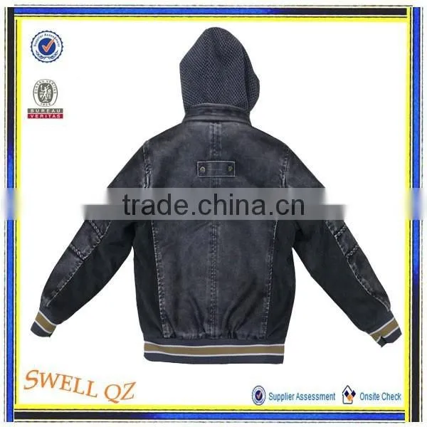 Newest Fashion Kids Black Leather Jacket With Hood photo-2