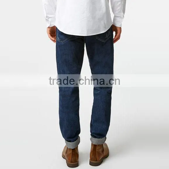 Dark Blue Skinny Knee Ripped Jeans Men Wholesale photo-2