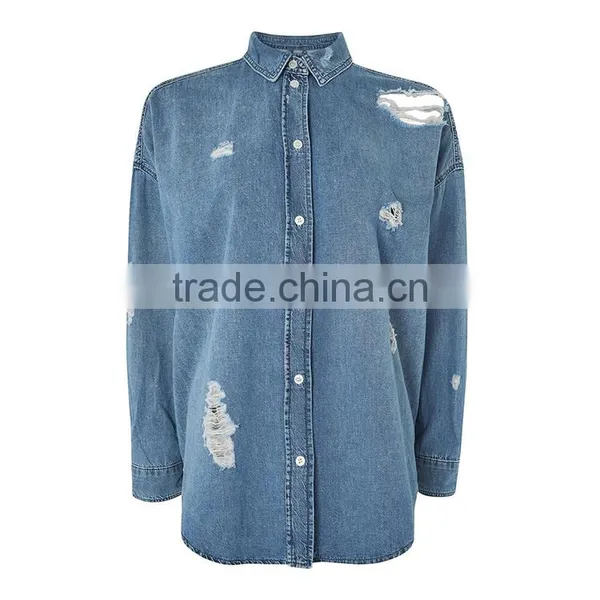 China Supplier Denim Fashion Custom Woman Shirt and Blouse photo-4