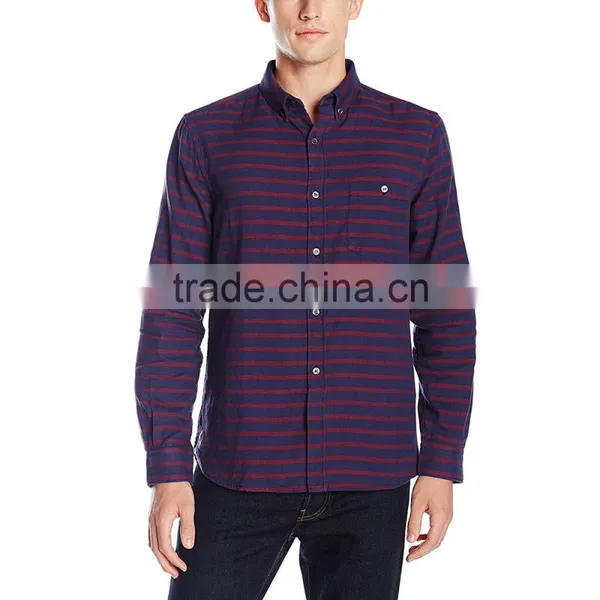 OEM Design Casual Long Sleeve Stripe Flannel Shirt photo-3