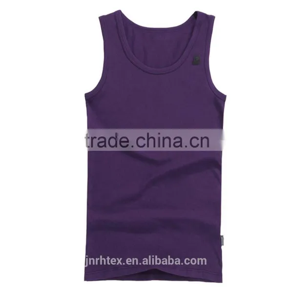 Custom no Design Plain 100% Cotton Tank Top photo-4