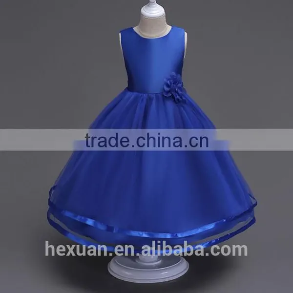 2017 New Arrival Kids Fancy Wedding Matt Satin Dress Baby Girl Evening Party Skirt photo-6