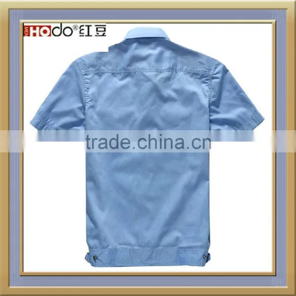 CUSTOM BLUE COLOR SHORT SLEEVE SECURITY PERSONNEL WORK SHIRT photo-2