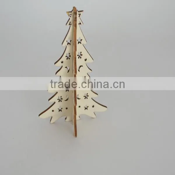 Fancy Cutomized Christmas Tree Decoration Laser Cut 3D Wood Craft photo-2