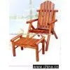Pine Wood Adirondack Chair With Ottoman