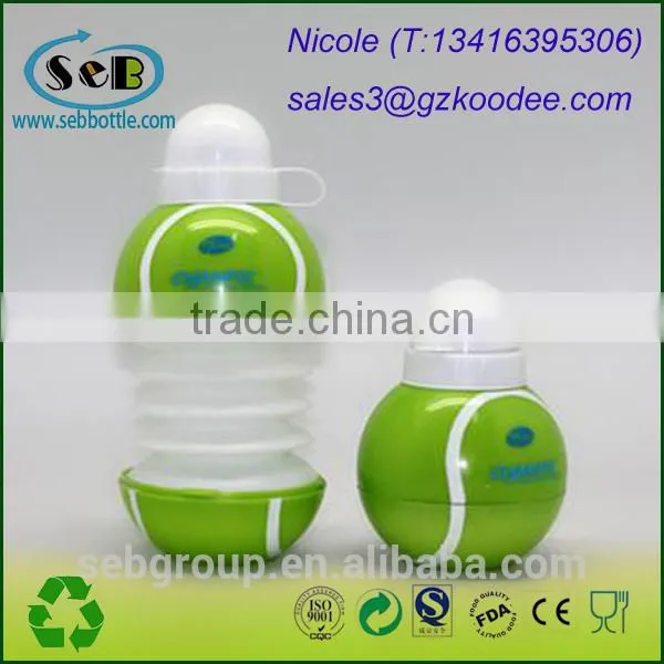 Ball Shaped Plastic Collapsible Sport Bottle photo-4