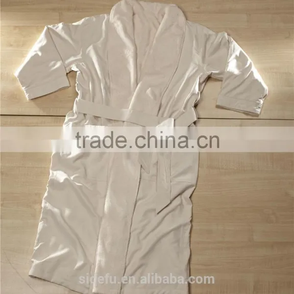 Luxury Hotel Unisex Men Women Double Layer Terry Lined Microfiber Bathrobe Wholesale photo-3