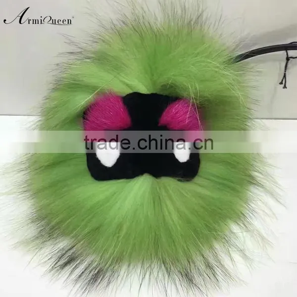 High Quality Fashion Colorfur Raccoon Fur Key Chain Accessories for Bag