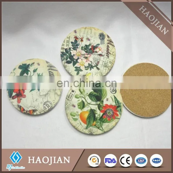 Round Blank Ceramic Coaster With Cork Back White Ceramic Coasters Sublimation Printable photo-3