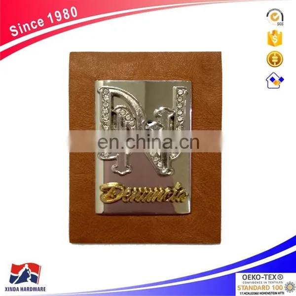 Factory Custom Metal Leather Patch Label photo-2