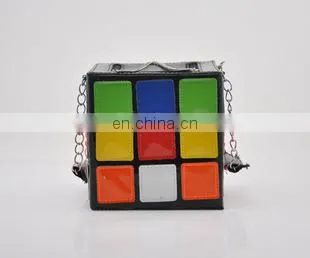 New Fashion Personality Cute Rubik's Cube Bag Shape Handbag Handbag Handbag Clutch Bag photo-3