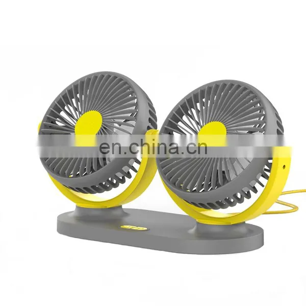 Small Portable USB Electric Car Fan for Car Double Headed photo-2