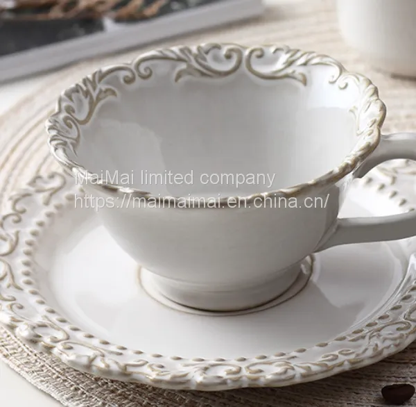 French Vintage Coffee Cups and Saucers photo-2