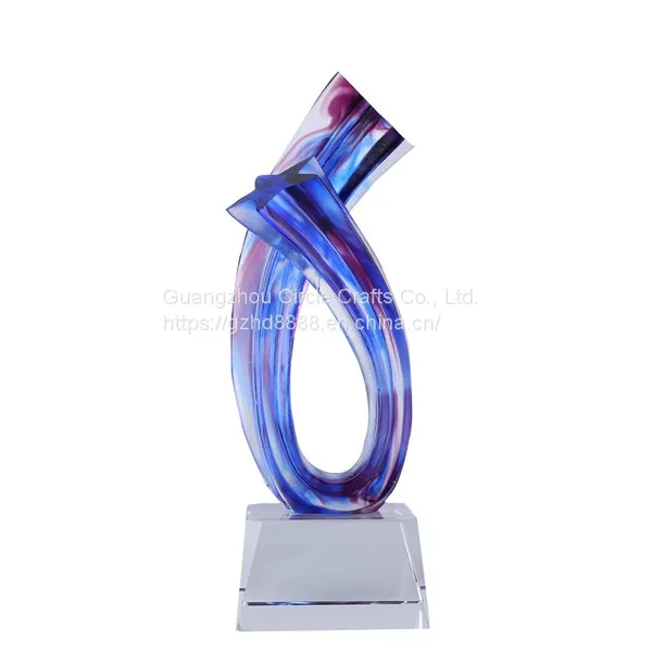 Factory Selling High Quality Anniversary Awards Star Liuli Glazed Trophy for Annual Awards photo-4