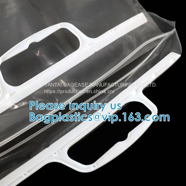 Customized Printing and Size Rigid Snap Handle Bag/rigid Handle Plastic Bag/handle Polybag,rigid Snap Loop Handle Plasti photo-5