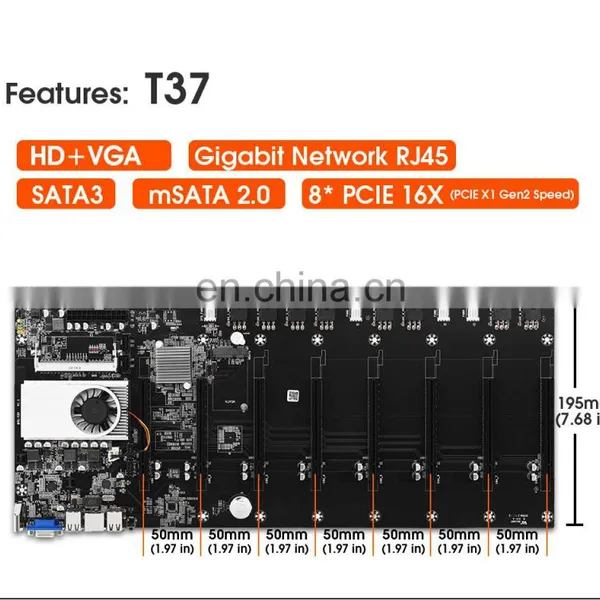 New S37 Motherboard 8 Cards Large Spacing 65 Integrated CPUVGA Interface Graphics Card Does Not Pick the Card RX580 1660 photo-4