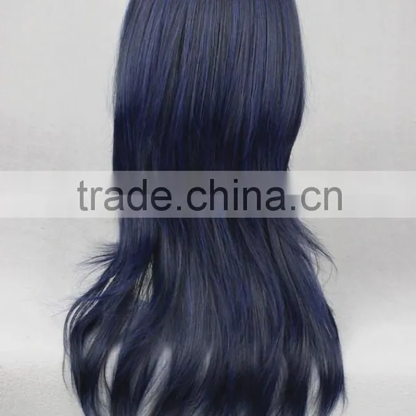 High Quality 65cm Medium Long Curly Prince of Tennis Wig Kisarazu Ryou Blue&Black Synthetic Anime Wig Cosplay Hair Wigs photo-5