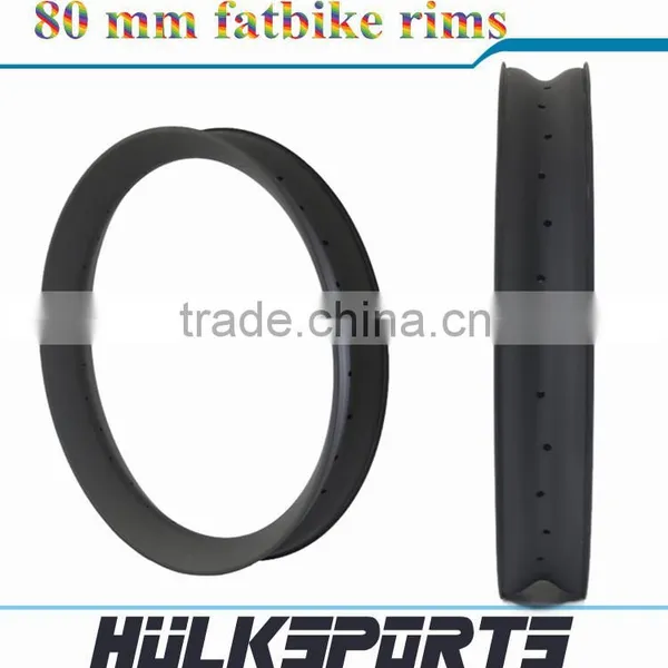 2016 Carbon Bike Kits 26er 80 mm Wide Carbon Rims 26'' 80 mm Fatbike Rims Mountain Bike Carbon Rims for Sale photo-5
