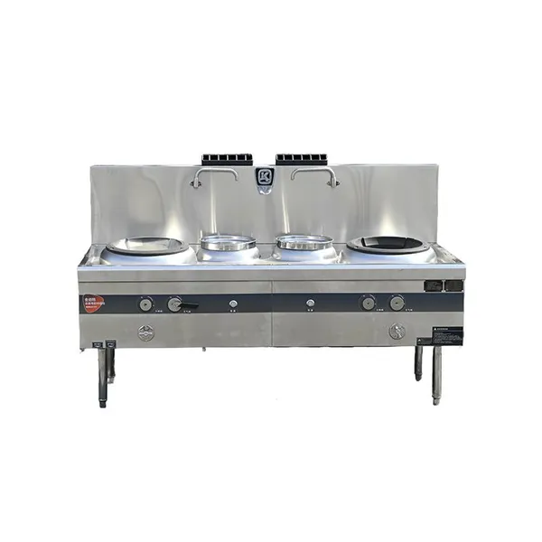 Economic External Mix Brick Series Natural Gas Double Wok & Double Warm Stove photo-3