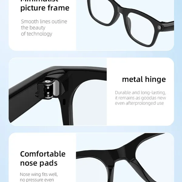 Smart Glasses Bluetooth Music Ai WiFi Translate Open-Ear Sport Fashion 800W photo-2