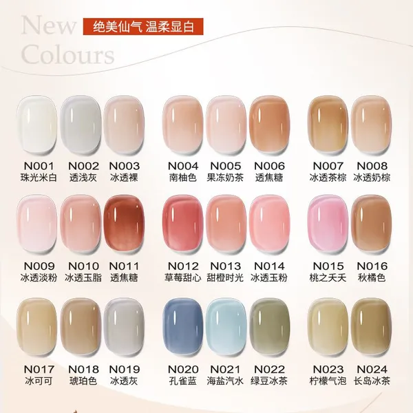 Wholesale New Arrival Icy-Sheer Nude Gel Polish Salon Professional Grade Translucent Gel Polish photo-2