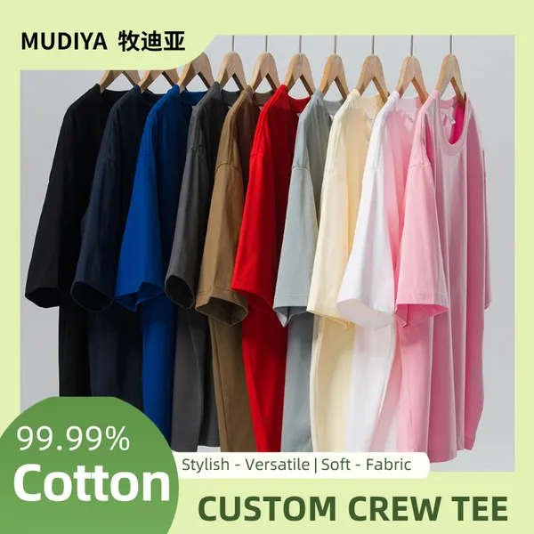 Wholesale Supply & Customization by Style of Thick Cotton Crew Neck Short-Sleeve T-Shirts, Promotional Cultural Shirts and Advertising Garments