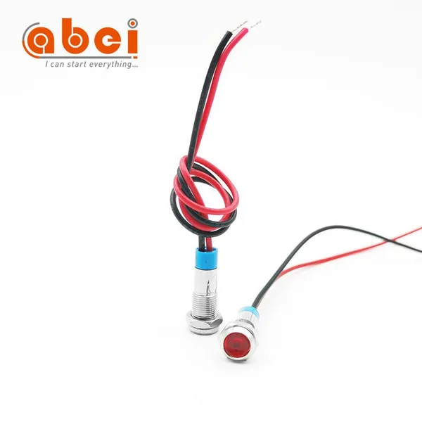 6mm 8mm 10mm 12mm 16mm 19mm 22mm Panel Mount Metal Led Indicator Light Lead Wire Connection Indicator Lamps photo-5