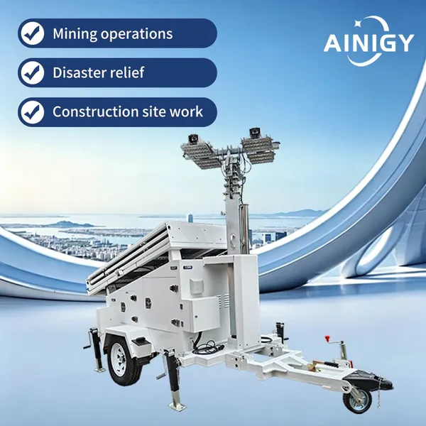 Photovoltaic Hybrid Mobile Light Tower, Solar Energy Storage + Diesel Backup Power Generation, Large‑Area Lighting for Off‑Grid Field Sites photo-2