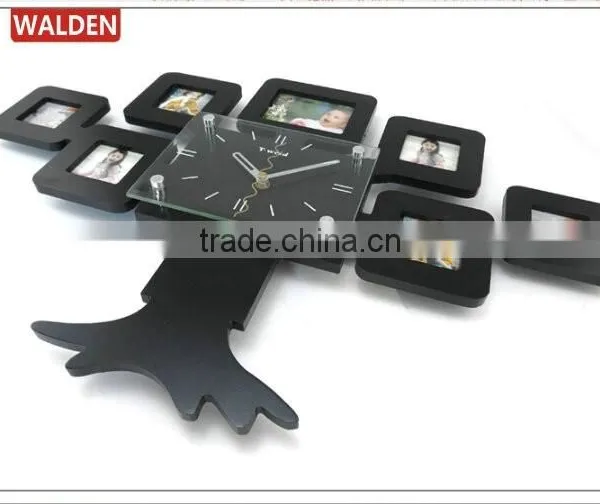 7 Pictures Tree Shaped Decorative Photo Picture Frame Wall Clock photo-2