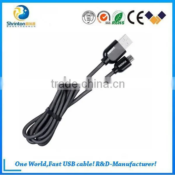 Remax Super Quality 1M Length Black Color Micro USB Mobile Phone Data Cable photo-3