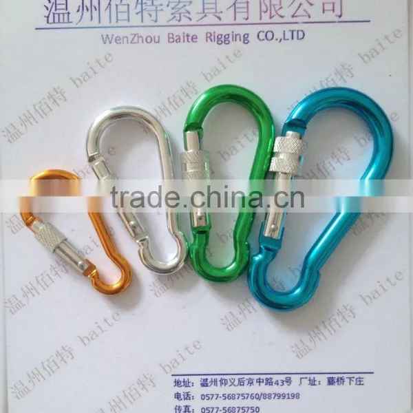 CHINA ALUMINUM CARABINER SNAP HOOK PROFESSIONAL MANUFACTURER 5*50 MM photo-3
